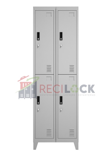 Lockers Metálicos: 2 Cuerpos y 4 Puertas