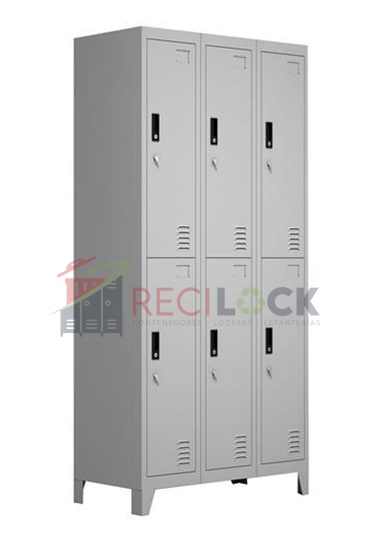 Lockers Metálicos: 3 Cuerpos y 6 Puertas